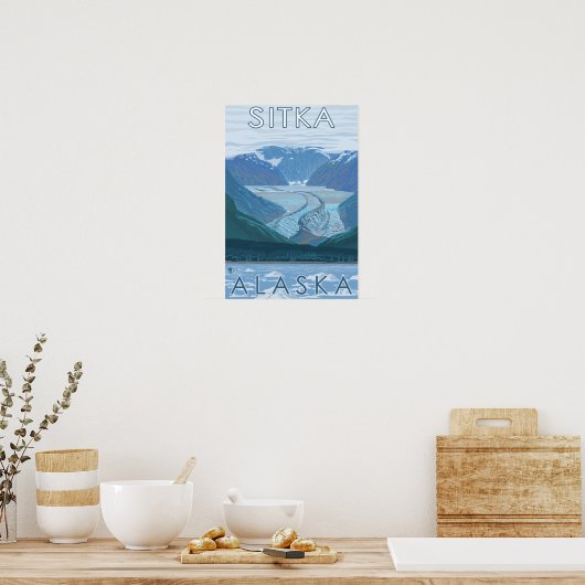 Gletscherszene - Sitka, Alaska Poster (Küche)