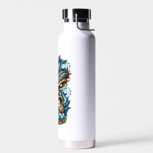 Gletscherwelle Tiki-Maske Trinkflasche