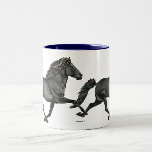 Gletta Icelandic Pferderennen Zweifarbige Tasse (Mittel)
