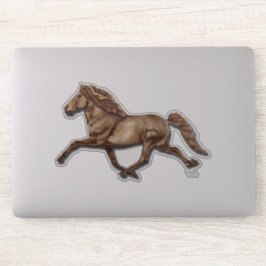 Gletta in Bronze, isländisches Pferd Aufkleber