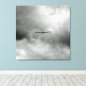 Glider fliegen in grauer Luft Leinwanddruck (Insitu (Holzboden))