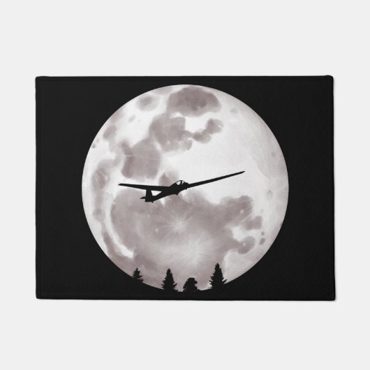 Glider Flugzeug Pilot Vollmond Fußmatte (Vorderseite)