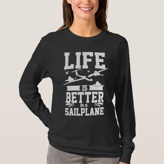 Glider Plane Pilot Flying Sailplane Training Fligh T-Shirt (Vorderseite)