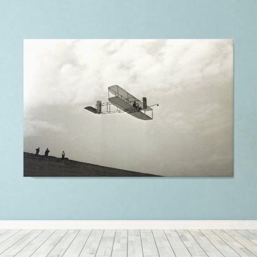 Glider Test Flight Aviation Wright Brothers Leinwanddruck (Insitu (Holzboden))