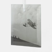 Glider Test Flight Aviation Wright Brothers Ornament Aus Glas (Vorderseite links)