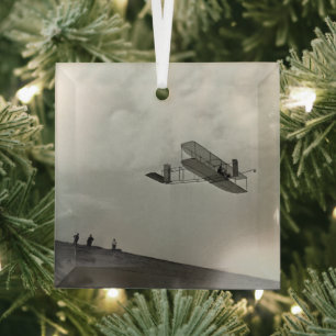 Glider Test Flight Aviation Wright Brothers Ornament Aus Glas