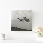 Glider Test Flight Aviation Wright Brothers Quadratische Wanduhr (Zuhause)