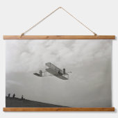 Glider Test Flight Aviation Wright Brothers Wandteppich Mit Holzrahmen (Vorne)