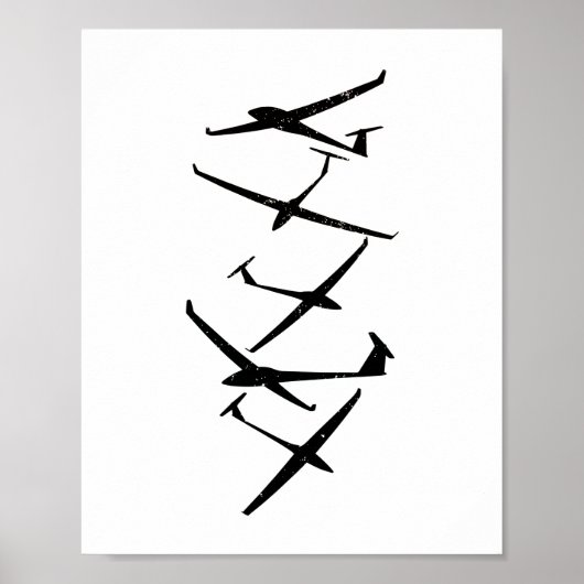 Gliders | Gliderpiloten Thermalquellen in die Höhe Poster (Vorne)