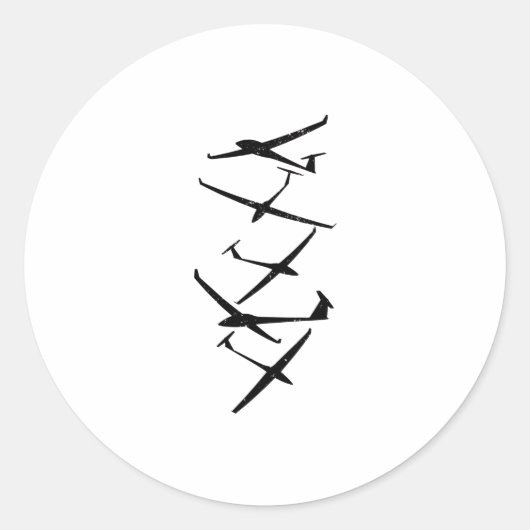 Gliders | Gliderpiloten Thermalquellen in die Höhe Runder Aufkleber (Vorderseite)