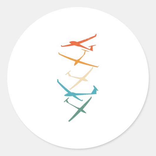 Gliders | Gliderpiloten Thermalquellen in die Höhe Runder Aufkleber (Vorderseite)