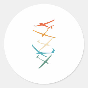 Gliders   Gliderpiloten Thermalquellen in die Höhe Runder Aufkleber