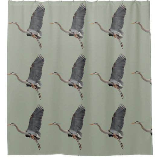 Gliding Great Blue Heron Wildlife Design Duschvorhang (Vorderseite)