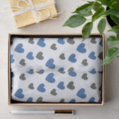 Gliding Hearts - Blau und Grau Seidenpapier (Geschenk)
