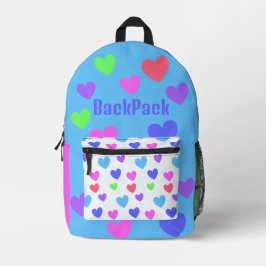 Gliding Hearts - Blue Personalisiert Laptop Backpa Bedruckter Rucksack