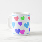 Gliding Hearts - Verschiedene Pastellfarben auf bl Kaffeetasse (Vorderseite Links)