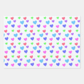 Gliding Hearts - Verschiedene Pastellfarben Geschenkpapier Set (Vorderseite 3)