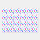 Gliding Hearts - Verschiedene Pastellfarben Geschenkpapier Set (Vorderseite 2)