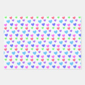 Gliding Hearts - Verschiedene Pastellfarben Geschenkpapier Set (Vorderseite)