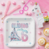 "Gliding into 6th year Skaten Party Pappteller (Party)