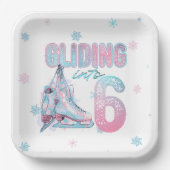 "Gliding into 6th year Skaten Party Pappteller (Vorderseite)
