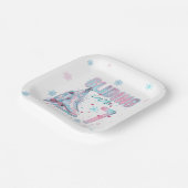 "Gliding into 7th year Skaten Party Pappteller (Gewinkelt)