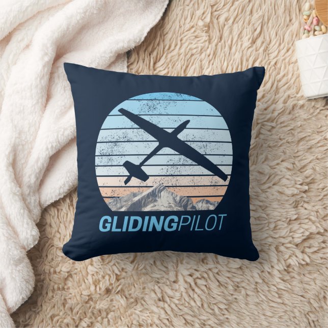 Gliding Pilot Vintag Aviator Sonnenflugzeug Kissen (Decke)
