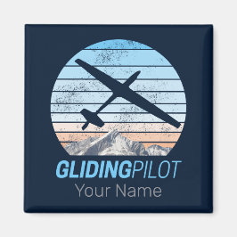 Gliding Pilot Vintag Aviator Sonnenflugzeug Magnet