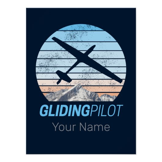 Gliding Pilot Vintag Aviator Sonnenflugzeug Poster (Vorderseite)