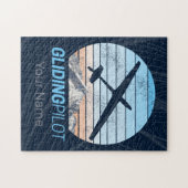 Gliding Pilot Vintag Aviator Sonnenflugzeug Puzzle (Horizontal)