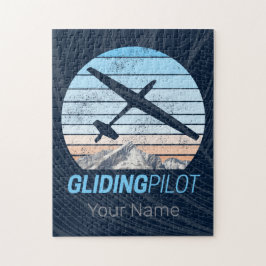 Gliding Pilot Vintag Aviator Sonnenflugzeug Puzzle