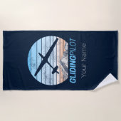 Gliding Pilot Vintag Aviator Sonnenflugzeug Strandtuch (Vorderseite)