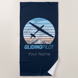 Gliding Pilot Vintag Aviator Sonnenflugzeug Strandtuch