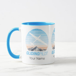 Gliding Pilot Vintag Aviator Sonnenflugzeug Tasse