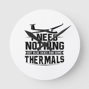 Gliding Sayings   Glider Pilots Soaring Hobby Gift Runde Wanduhr