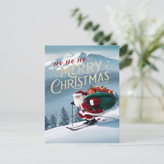 Gliding Through Winters Embrace Postkarte (Stehend Vorderseite)