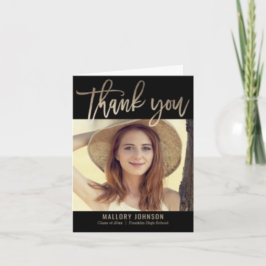 Glimmer-Abschluss gebürstet Danke Karte (Vorderseite)