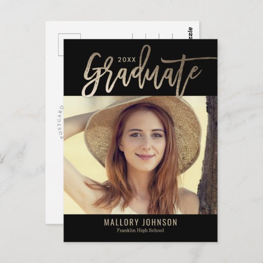 Glimmer bearbeitbarer Abschluss-Postkarte Postkarte (Vorne/Hinten)