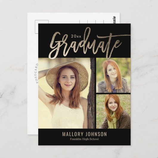 Glimmer bearbeitbarer Abschluss-Postkarte Postkarte (Vorne/Hinten)