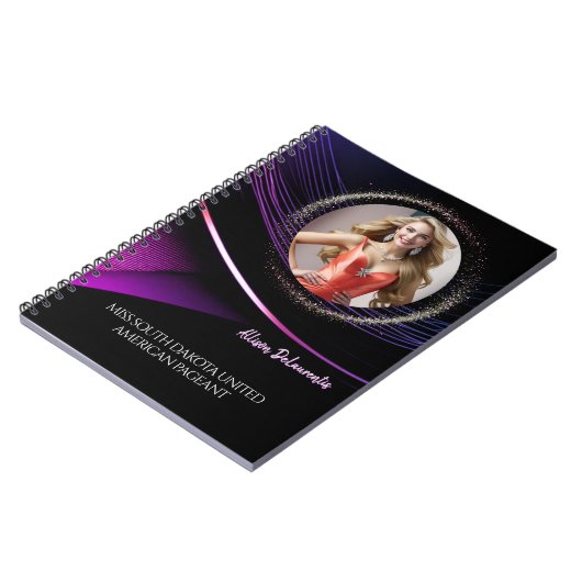 Glimmer Dust Custom Pageant Probe Notebook Notizblock (Linke Seite)