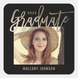 Glimmer-EDITABLE-Abschluss-Aufkleber gebürstet Quadratischer Aufkleber