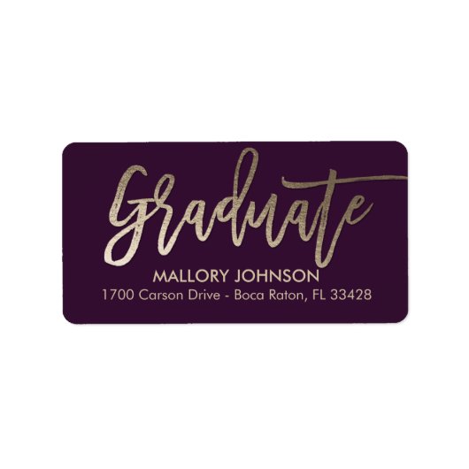 Glimmer-EDITABLE-FARBEN-Abschluss Adressaufkleber (Vorne)