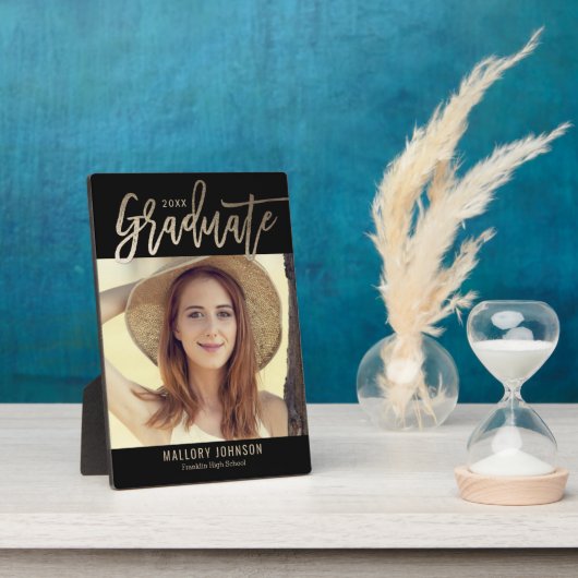 Glimmer-EDITABLE-FARBEN-Abschluss-Plaque Fotoplatte (Seite)