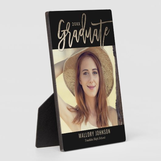 Glimmer-EDITABLE-FARBEN-Abschluss-Plaque Fotoplatte (Seite)