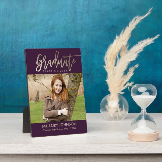 Glimmer-EDITABLE-FARBEN-Abschluss-Plaque Fotoplatte (Seite)