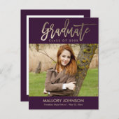 Glimmer-EDITABLE-FARBEN-Abschluss-Postkarte Einladungspostkarte (Vorne/Hinten)