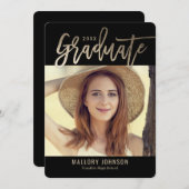 Glimmer-EDITABLE-FARBkarte für den Abschluss, gebü Einladung (Vorne/Hinten)