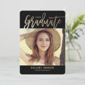 Glimmer-EDITABLE-FARBkarte für den Abschluss, gebü Einladung (Stehend Vorderseite)