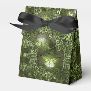 Glimmer Forest Green und Black Vintag Butterfly Geschenkschachtel