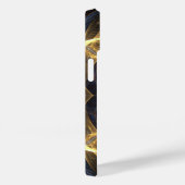 Glimmer Gold Blue Fraktal Energy Phone Case (Rückseite / Rechts)